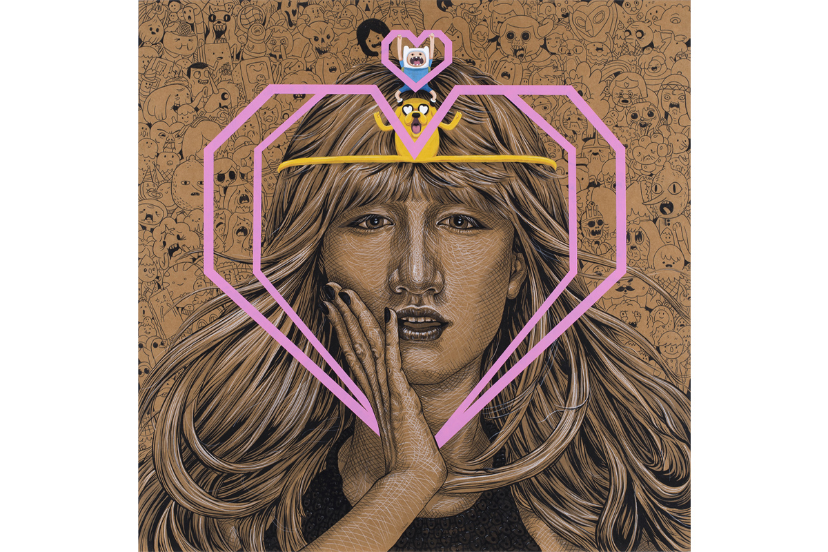 黃耀鋅　美魔女之戀　79x79cm　複合媒材　2017