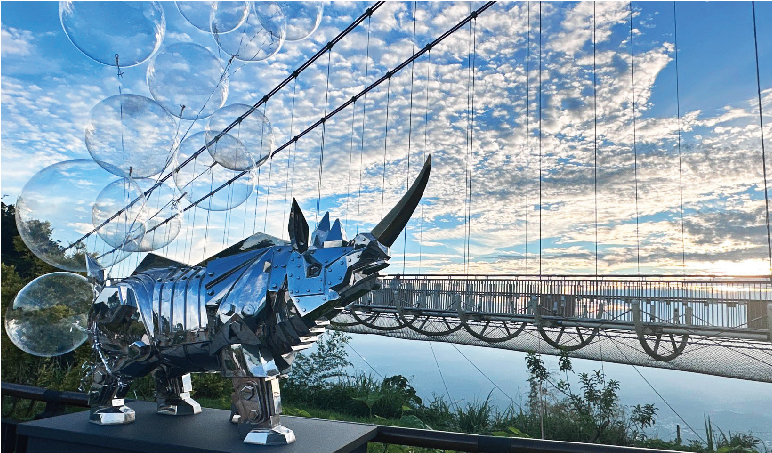 Harley King Kong Rhino installation view — Taiping Suspension Bridge